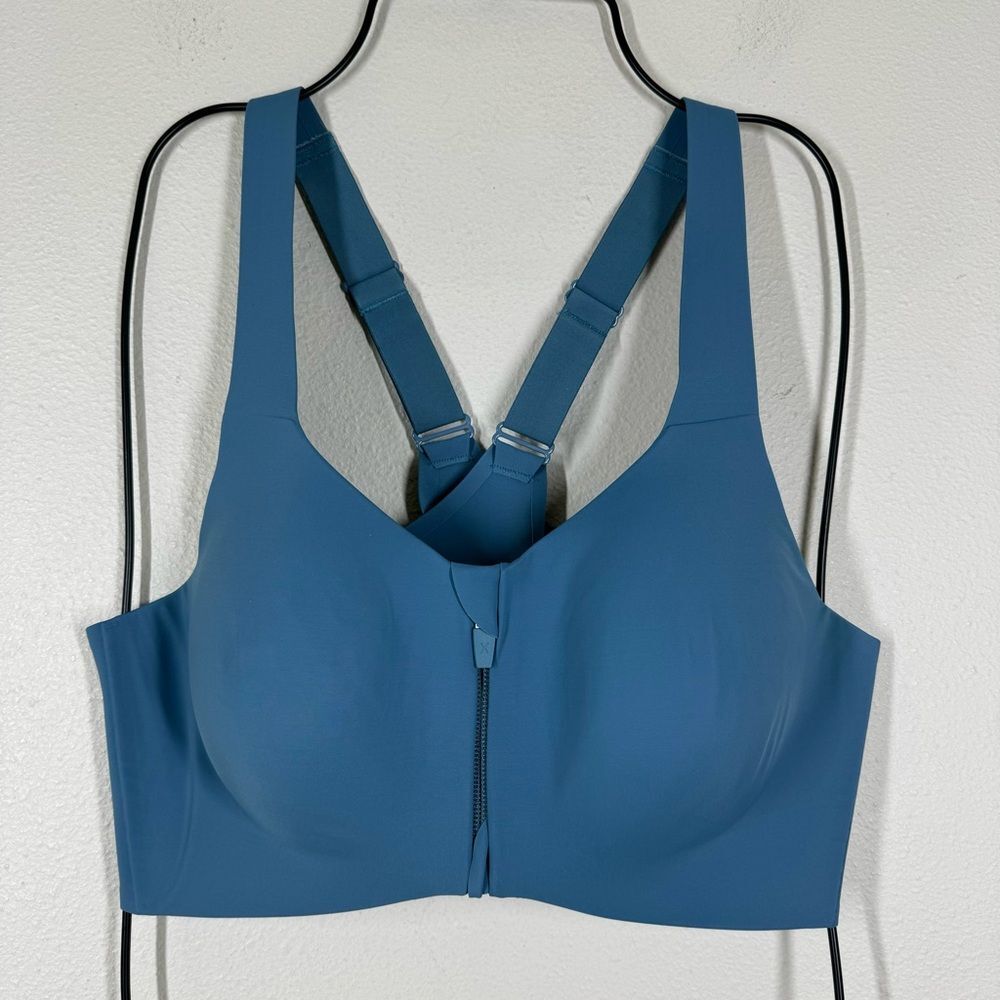 Knix Catalyst Front Zip Sports Bra Blue Wireless Women’s Size 5